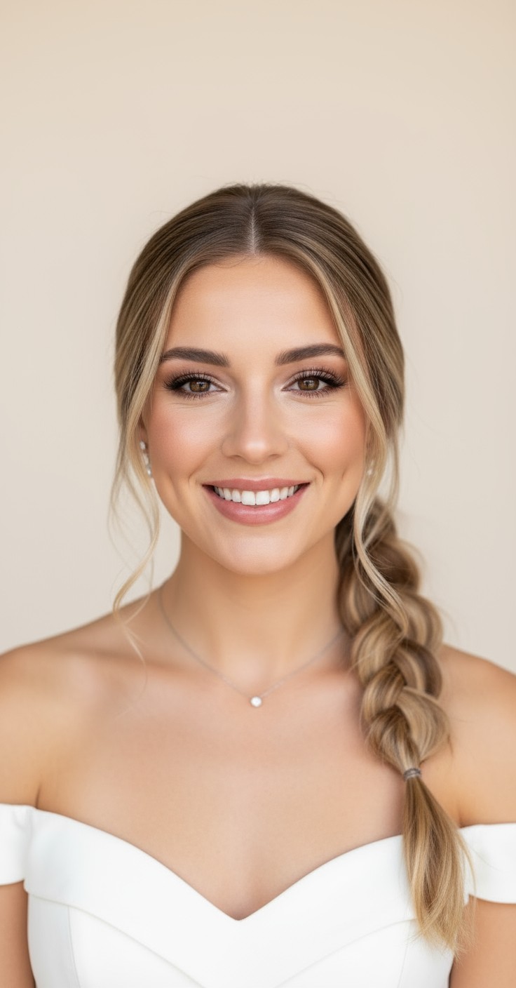 After Side Braid Wedding